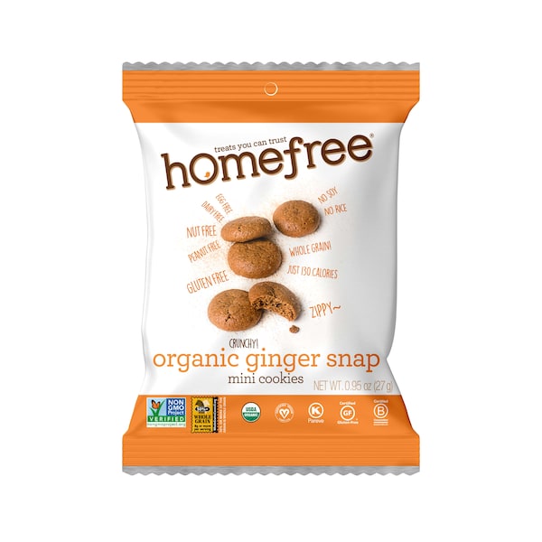 Homefree Cookies Organic Ginger Snap Mini Gluten Free Grab & Go 0.95 oz., PK10 LGFOMGC10 - main